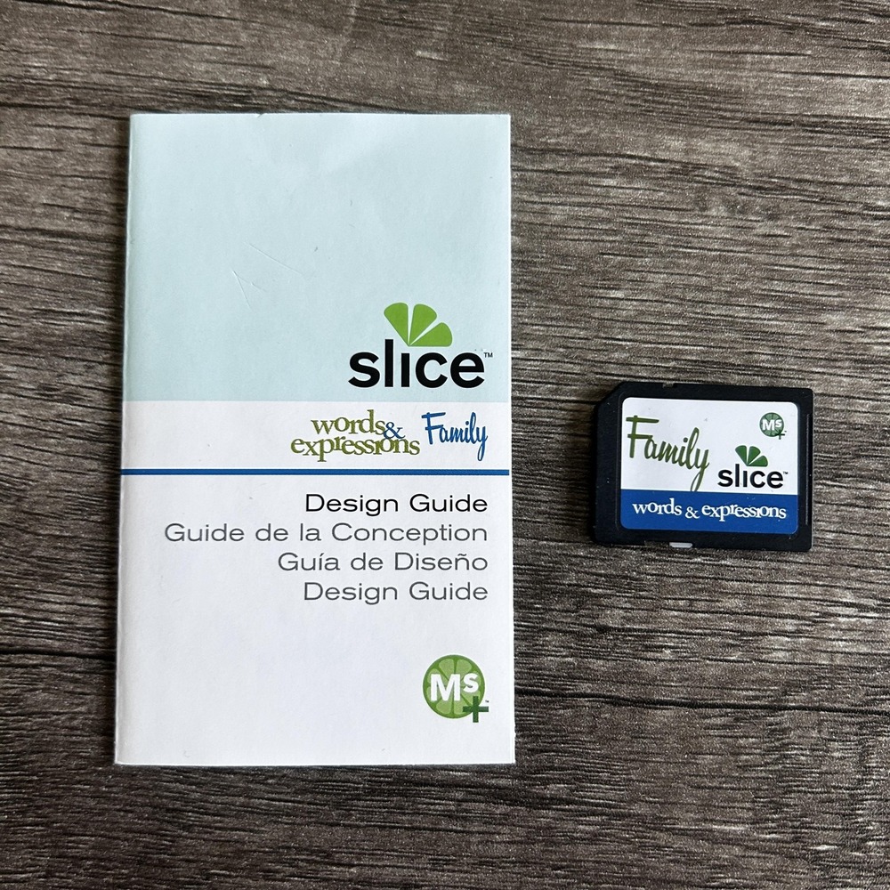 Slice Words & Expressions Family Design Card MS+ Scrapbooking SD‎ Card & Guide